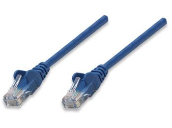 Hálózati kábel, UTP, Cat5e, CCA, 1 m, INTELLINET, kék (K