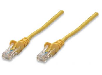 Hálózati kábel, UTP, Cat5e, CCA, 1 m, INTELLINET, sárga 