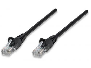 Hálózati kábel, UTP, Cat5e, CCA, 1 m, INTELLINET, fekete 