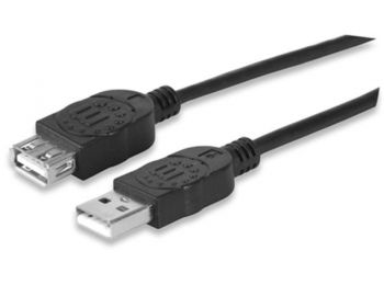 USB 2.0 hosszabbító kábel, 3 m, MANHATTAN (KMA393850)