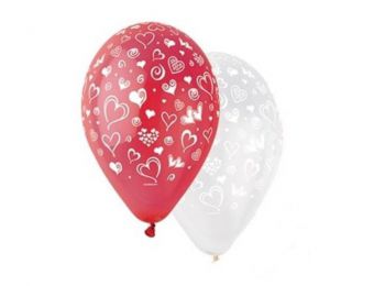 Léggömb, 30 cm, szíves (PT11PRSZ)
