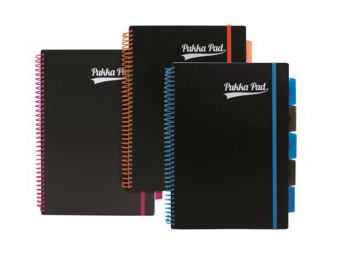 Spirálfüzet, A4, vonalas, 100 lap, PUKKA PAD, Neon black project book (PUPN7664V)