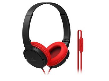 Fejhallgató, mikrofon, hangerőszabályzó, SOUNDMAGIC P11S On-Ear, fekete-piros (SMFHP11SBR)