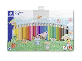 Színes ceruza készlet, fém doboz, hatszögletű, STAEDTLE