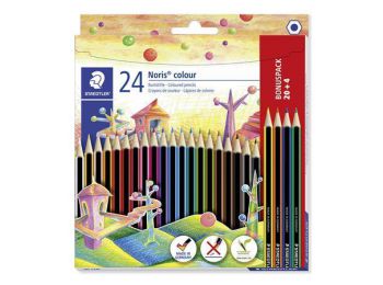 Színes ceruza készlet, hatszögletű, STAEDTLER Noris Colour, 20+4 különböző szín (TS185C24P)