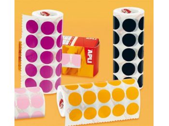 Etikett, 20mm kör, kézzel írható, tekercsben, színes, A