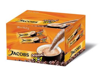 Instant kávé stick, 20x15,2 g, JACOBS 3in1 (KHK459)