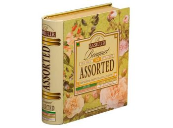 Zöld tea, filteres, 4x8x1,5 g, fém könyv dobozban, BASILUR Bouquet Assorted (KHKB020)