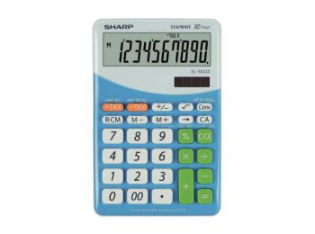 Számológép, asztali, 10 számjegy, SHARP EL-M332, kék (S