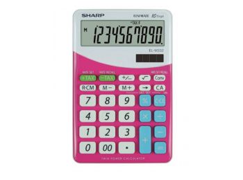 Számológép, asztali, 10 számjegy, SHARP EL-M332, pink (S