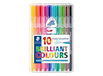 Tűfilc készlet, 0,8 mm, STAEDTLER Triplus Box, 10 különb