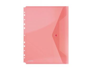 Irattartó tasak, A4, PP, patentos, lefűzhető, DONAU, piro