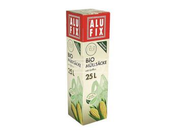 Szemeteszsák, zárószalagos, 25 l, 10 db, ALUFIX, BIO (KHT