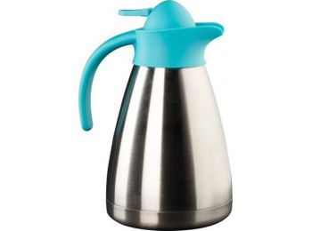 Termosz, 1,5 l, rozsdamentes acél, műanyag fej, színes (K