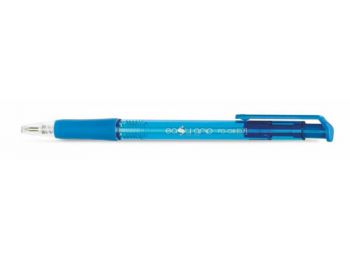 Golyóstoll, 0,4 mm, nyomógombos, FLEXOFFICE EasyGrip, kék