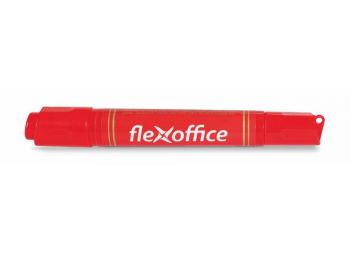Alkoholos marker, 0,8/6,0 mm, kúpos/vágott, kétvégű, FLEXOFFICE PM04, piros (FOPM04P)