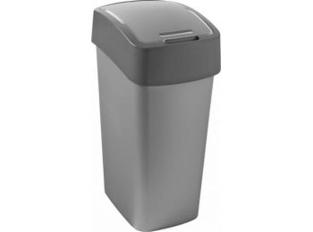 Billenős szelektív hulladékgyűjtő, műanyag, 50 l, CURVER, szürke/szürke (UCF05)