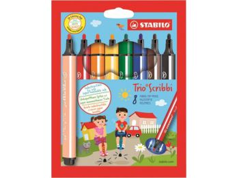 Filctoll készlet, 1,5-2 mm, rugós hegy, STABILO Trio Scrib