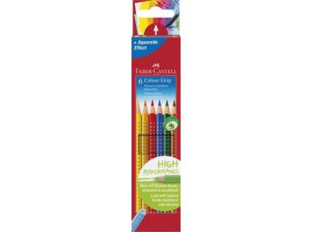 Színes ceruza készlet, háromszögletű, FABER-CASTELL Grip 2001, 6 különböző szín (TFC112406)