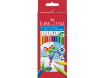 Színes ceruza készlet, háromszögletű, FABER-CASTELL Papagáj, 12 különböző szín (TFC116512)
