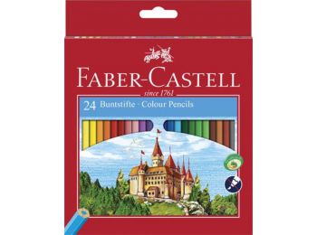 Színes ceruza készlet, hatszögletű, FABER-CASTELL Classic, 24 különböző szín (TFC120124)