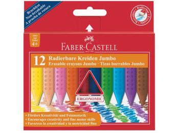 Zsírkréta, háromszögletű, FABER-CASTELL Jumbo Grip, 12 