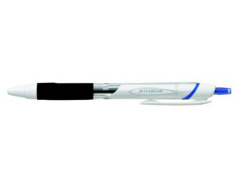 Golyóstoll, 0,35 mm, nyomógombos, fehér tolltest, UNI SXN-155 Jetstream, kék (TU155K)