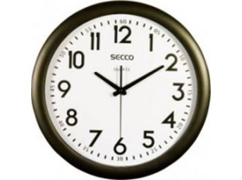 Falióra, 28,5 cm,  SECCO, fekete keretes (DFA015)