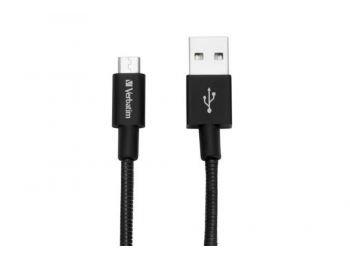 USB kábel, USB - micro USB, 0,3 m, VERBATIM, fekete (KV4886