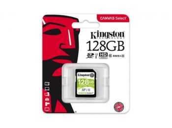 Memóriakártya, SDXC, 128GB, CL10/U1, 80/10 MB/s, KINGSTON Canvas Select (MKS128GCS)
