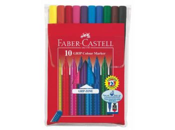 Filctoll készlet, háromszögletű, FABER-CASTELL Grip, 10 