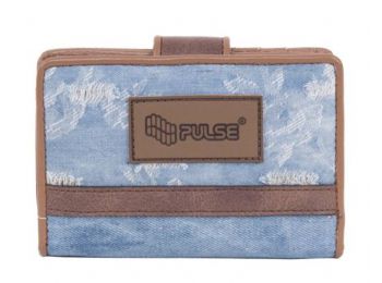 Pénztárca, PULSE Jeans Worn Out, kék-barna (PLS121354)
