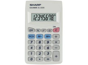 Zsebszámológép, 8 számjegy, SHARP EL-233S (SH233S)