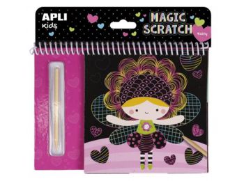 Varázsfüzet, APLI Magic Scratch Fairies, tündér mintákkal (LCA16525)