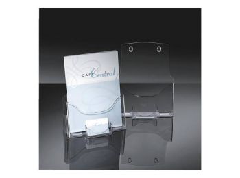 Prospektustartó, asztali, A4, névjegytartóval, 1 rekeszes