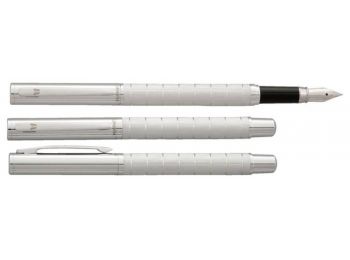 Töltőtoll, M, ezüstszínű tolltest, krómszínű klip, V