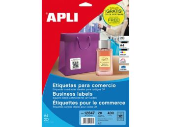 Etikett, információs, 45x45 mm, APLI, 400 etikett/csomag (