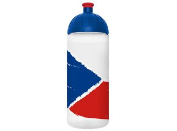 Kulacs, higiénikus műanyagból, 0,7L, FREEWATER Cseh zászló, átlátszó (FW0705024)