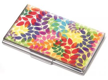 Névjegykártyatartó tárca, fém, 11 db-os, TROIKA, Colour