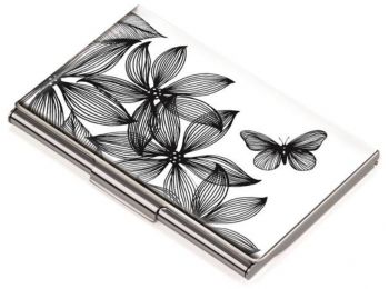 Névjegykártyatartó tárca, fém, 11 db-os, TROIKA, Black 