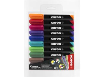 Alkoholos marker, 3-5 mm, kúpos, KORES K-Marker, 10 különböző szín (IK20900)