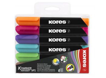 Alkoholos marker, 3-5 mm, kúpos, KORES K-Marker, 6 különb