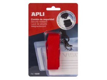 Nyakbaakasztó névkitűzőhöz és azonosítókártya tartóhoz, APLI, piros (LCA15239)