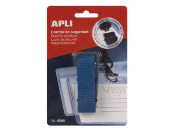Nyakbaakasztó névkitűzőhöz és azonosítókártya tartóhoz, APLI, kék (LCA15241)