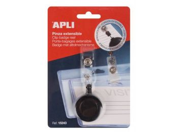 Kihúzható patentos azonosítókártya tartó, APLI, fekete