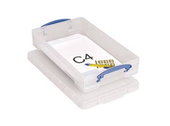 Műanyag tárolódoboz, átlátszó, 6 liter, REALLY USEFUL 