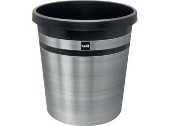Papírkosár, 18 liter, HELIT The pure elegance, ezüst (INH