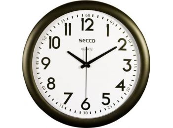 Falióra, 39,5 cm,  SECCO, fekete keretes (DFA040)