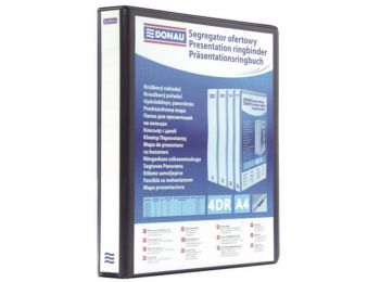 Gyűrűs könyv, panorámás, 4 gyűrű, D alakú, 80 mm, A4