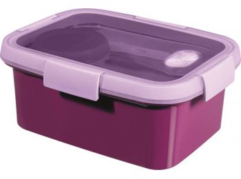 Ételtartó, evőeszközzel, 1,2l, CURVER, Smart to go, lila